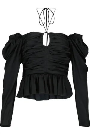 ULLA JOHNSON Mirelle ruched satin halterneck top