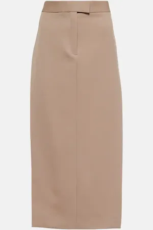 The Attico Wool twill midi skirt