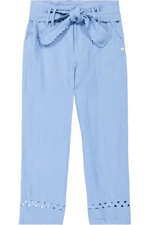 Tartine Et Chocolat Lace-trimmed linen pants