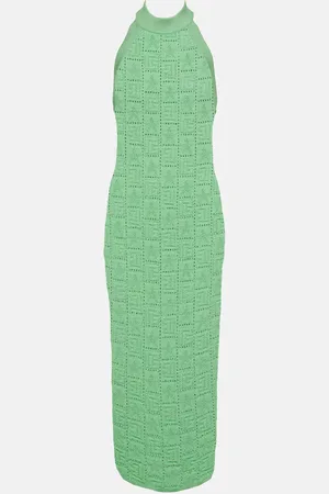 Balmain Monogram openwork midi dress