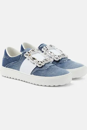 Roger Vivier Very Vivier fringed denim sneakers