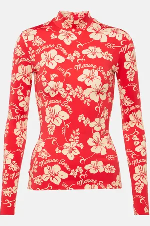 Marine Serre Second Skin printed jersey top