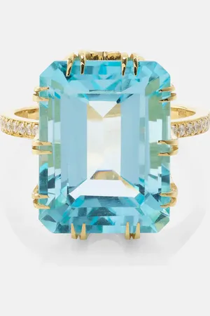 Ileana Makri 18kt gold ring with topaz and diamonds