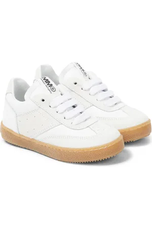 Maison Margiela Suede-trimmed leather sneakers