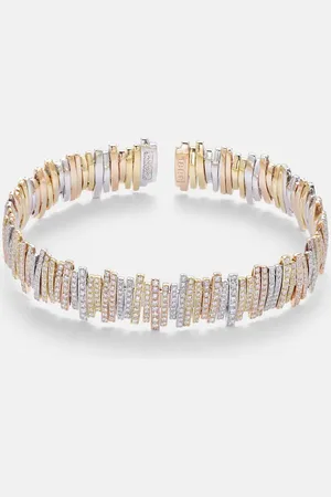 Suzanne Kalan 18kt yellow, rose, and white gold bracelet with diamonds