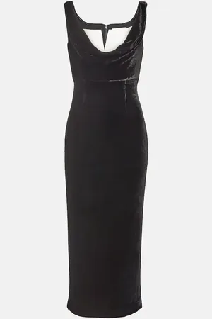 Roland Mouret Off-shoulder velvet midi dress