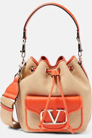 VALENTINO GARAVANI LocÃ² Small raffia-effect bucket bag