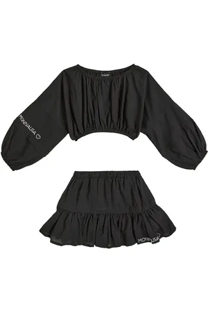 MONNALISA Cotton top and skirt set