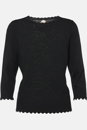 Jardin des Orangers Scalloped virgin wool top
