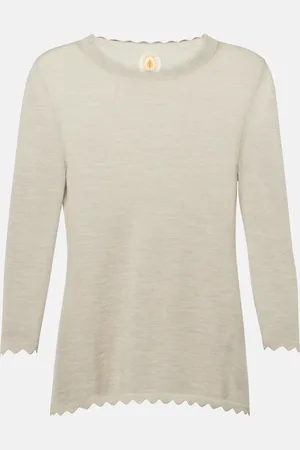 Jardin des Orangers Scalloped virgin wool top