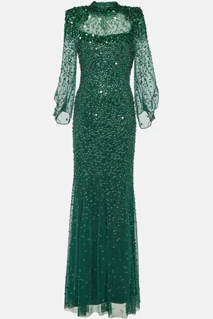 Jenny Packham Embellished tulle gown