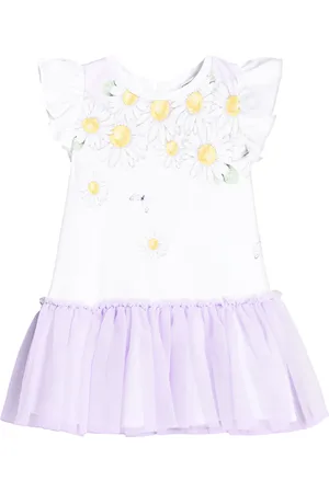MONNALISA Baby cotton-blend jersey dress