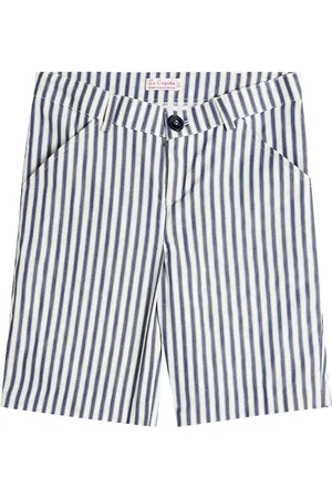 La Coqueta Romo striped cotton shorts