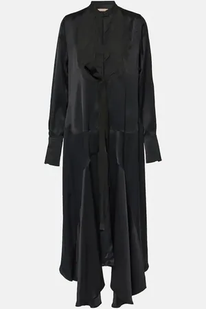 Plan C Asymmetric pleated midi dress