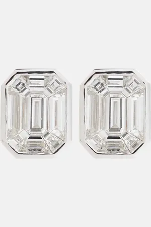 Shay Illusion 18kt white gold earrings with diamonds