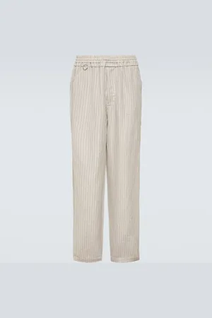 UNDERCOVER Pinstripe wool and linen wide-leg pants