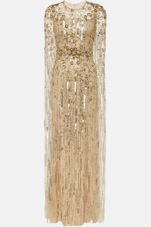 Jenny Packham Caped sequined gown