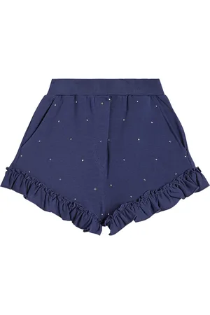 MONNALISA Ruffled cotton-blend fleece shorts