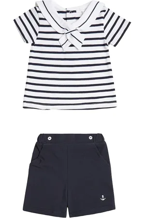 PATACHOU Baby striped cotton top and shorts set