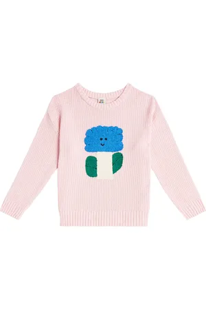 Jelly Mallow Big Flower intarsia cotton sweater