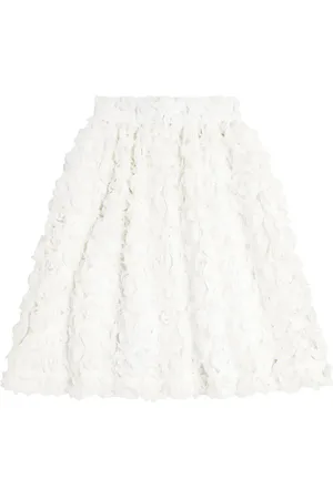 CAROLINE BOSMANS Floral-appliquÃ© flared tulle skirt