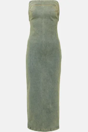 Entire Studios Strapless denim midi dress
