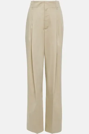 Bottega Veneta High-rise cotton and silk wide-leg pants