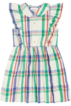 Bobo Choses Checked ruffle-trimmed cotton dress