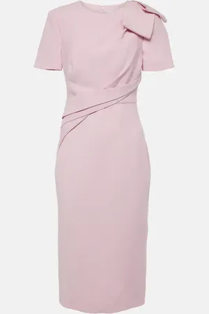 Roland Mouret Bow-detail wool and silk midi dress
