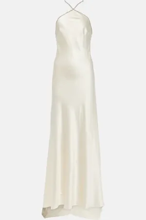 Roland Mouret Bridal embellished silk satin gown
