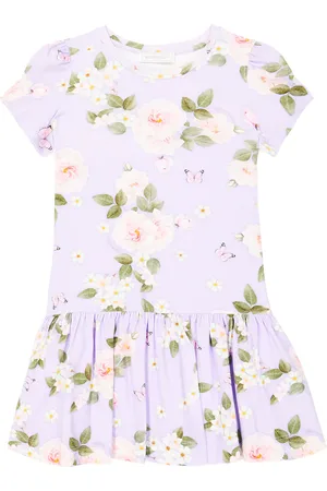 MONNALISA Floral cotton-blend jersey dress