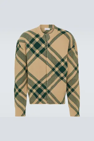 Burberry Check wool-blend cardigan