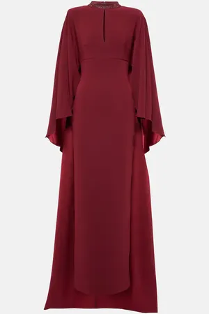 Roland Mouret Caped crystal-embellished gown
