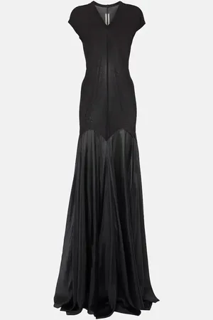 Rick Owens Lido Divine jersey and silk Habotai gown