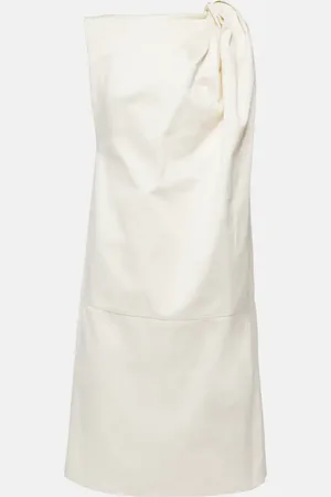 Totême Draped cotton and linen minidress