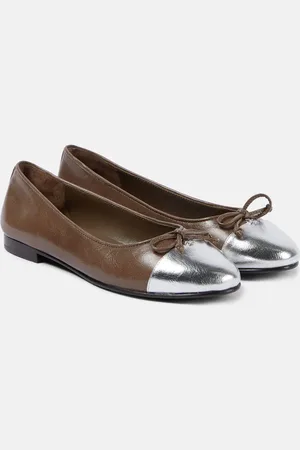 Tory Burch Cap-Toe leather ballet flats