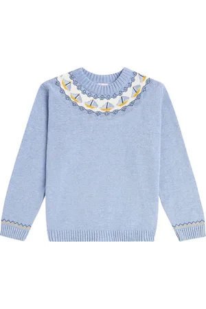 La Coqueta Intarsia cotton sweatshirt