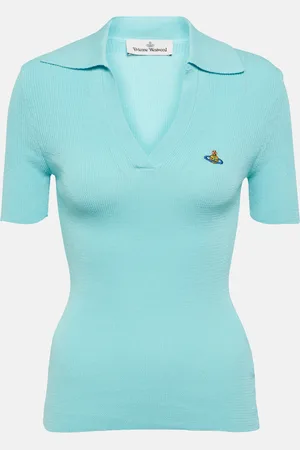 Vivienne Westwood Marina ribbed-knit cotton polo shirt