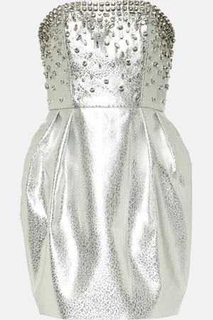 Embellished jersey gown in silver - The Sei