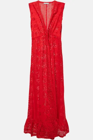 Melissa Odabash Tessa broderie anglaise cotton midi dress