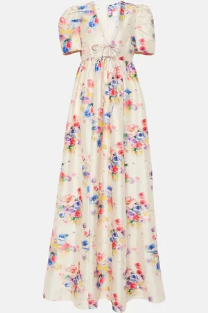 Markarian Miriam beaded floral front-tie gown