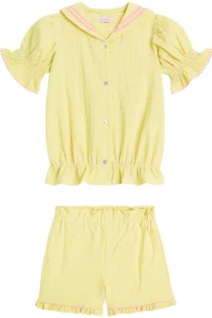 La Coqueta Dia gingham cotton-blend top and pants set
