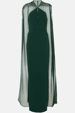Roland Mouret Caped satin crÃªpe gown