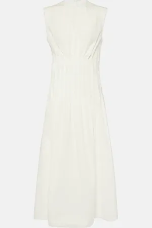 Khaite Wes pleated cotton poplin maxi dress