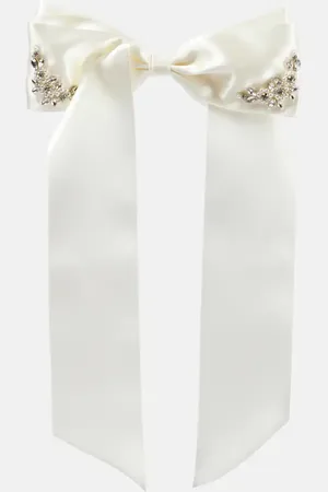 Simone Rocha Embellished satin bow barrette