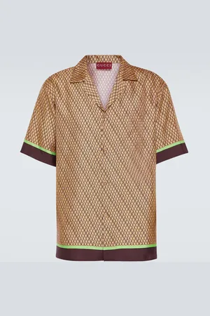 Gucci Logo silk bowling shirt