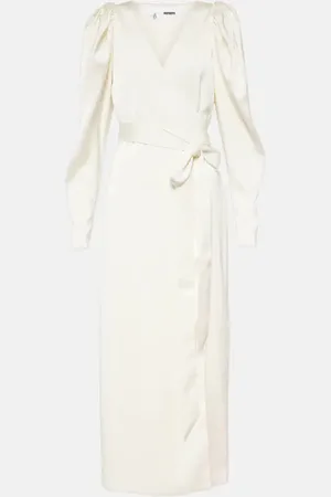 ROTATE Satin wrap dress