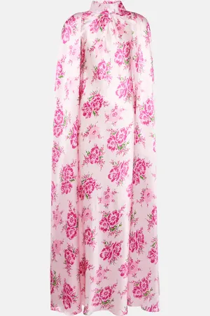 RODARTE Caped floral silk satin gown