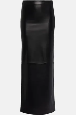 Monot MÃ´not Low-rise leather maxi skirt