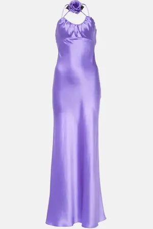 RODARTE Floral-appliquÃ© silk charmeuse gown